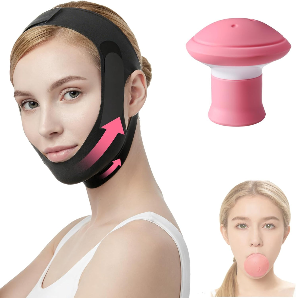 Specheer 2 PCS face exerciser and facial lifting belt set front view