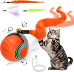 Interactive Cat Toy Ball - Speedy Cat Toys for Indoor Cats with Feather Tails for Chasing, Moving Stimulation Smart Cat Toy for Enrichment, Motion Activated Automatic Rolling Toys to Keep Them Busy - Image 13