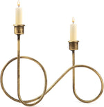 SUJUN twisted brass style candle holder front view