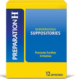 Preparation H Hemorrhoidal Suppositories 12 Count front view packaging