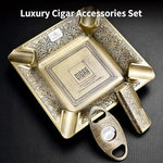 Luxury gold edition executive gift set lifestyle placement on a corporate office desk