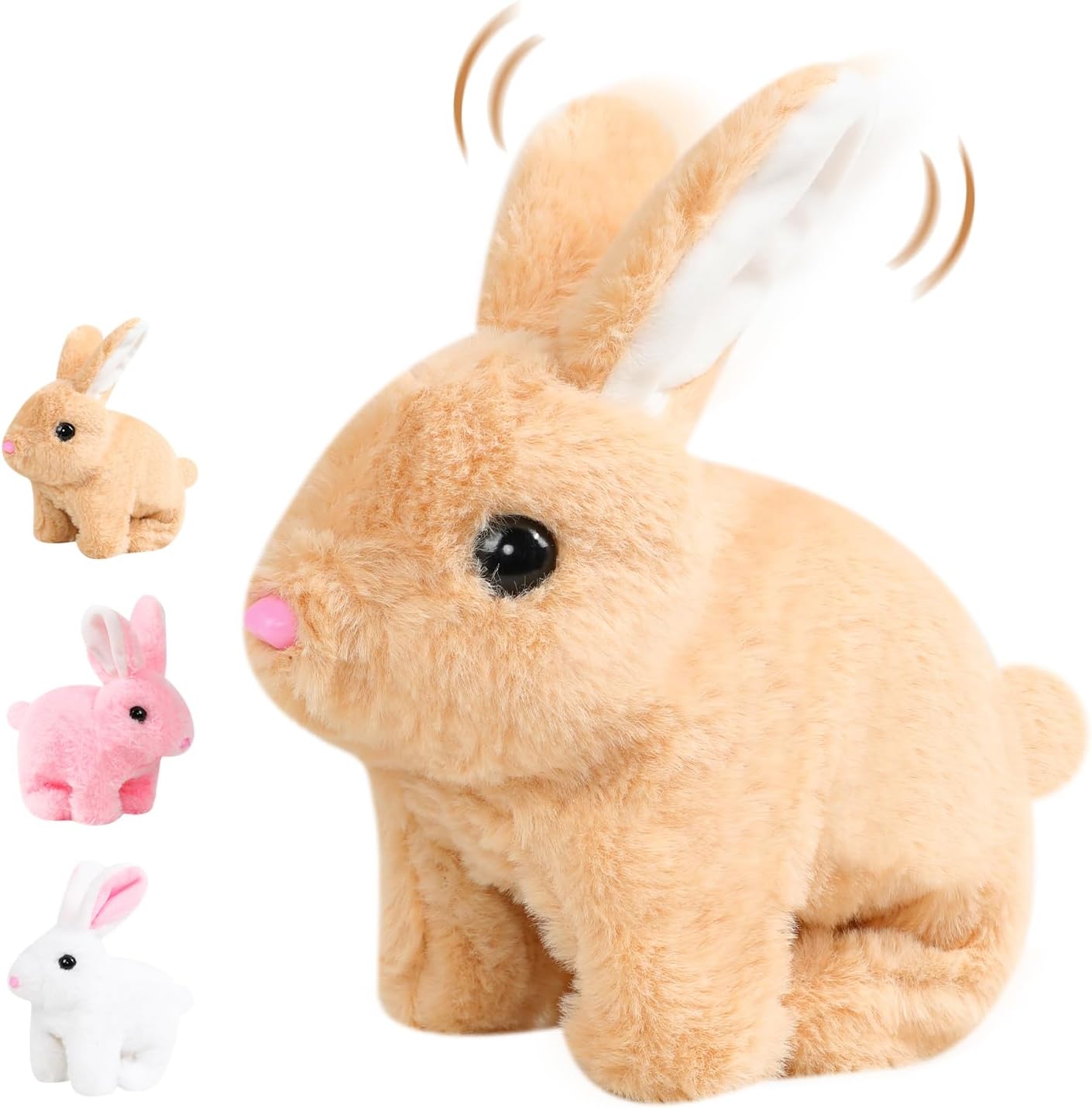 Vizela realistic interactive plush bunny toy front view