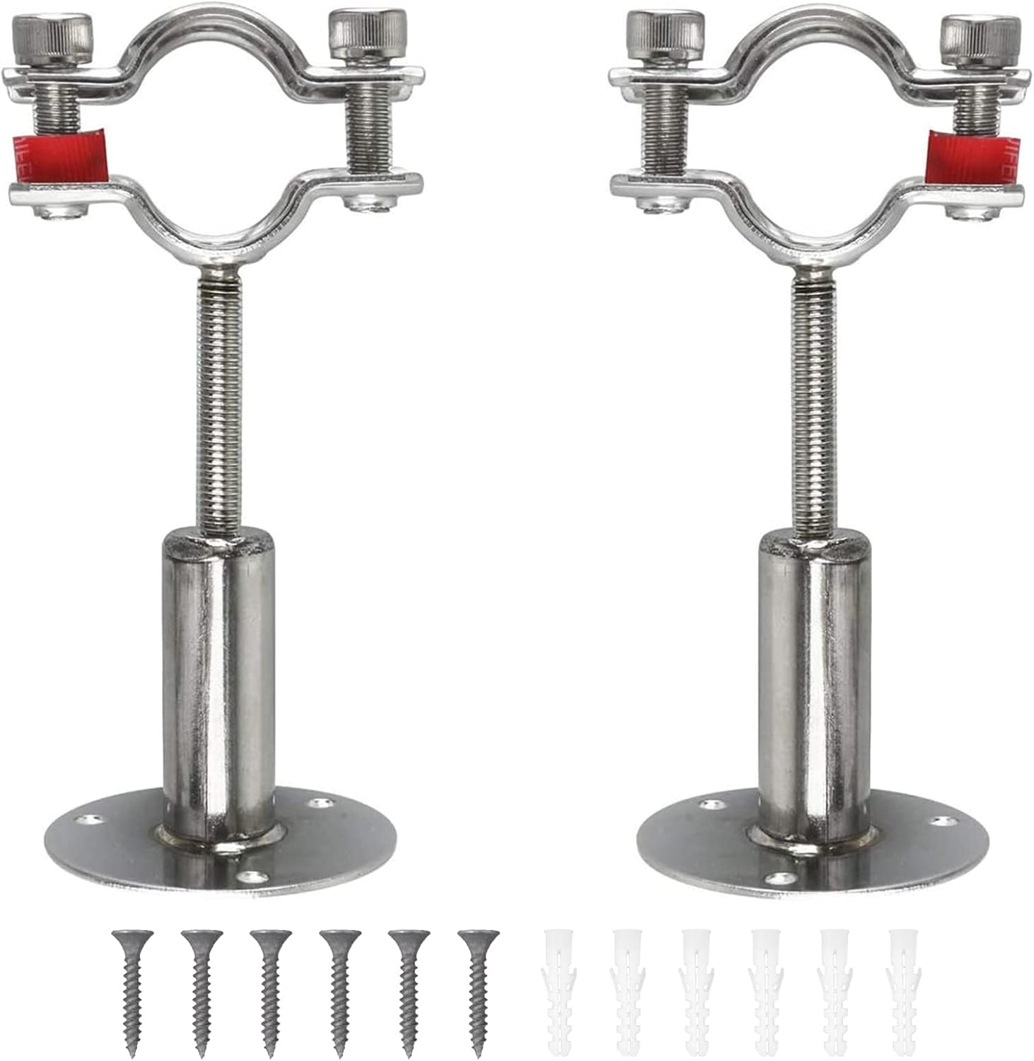 Eyourlife stainless steel ceiling pipe bracket 32mm front view hardware