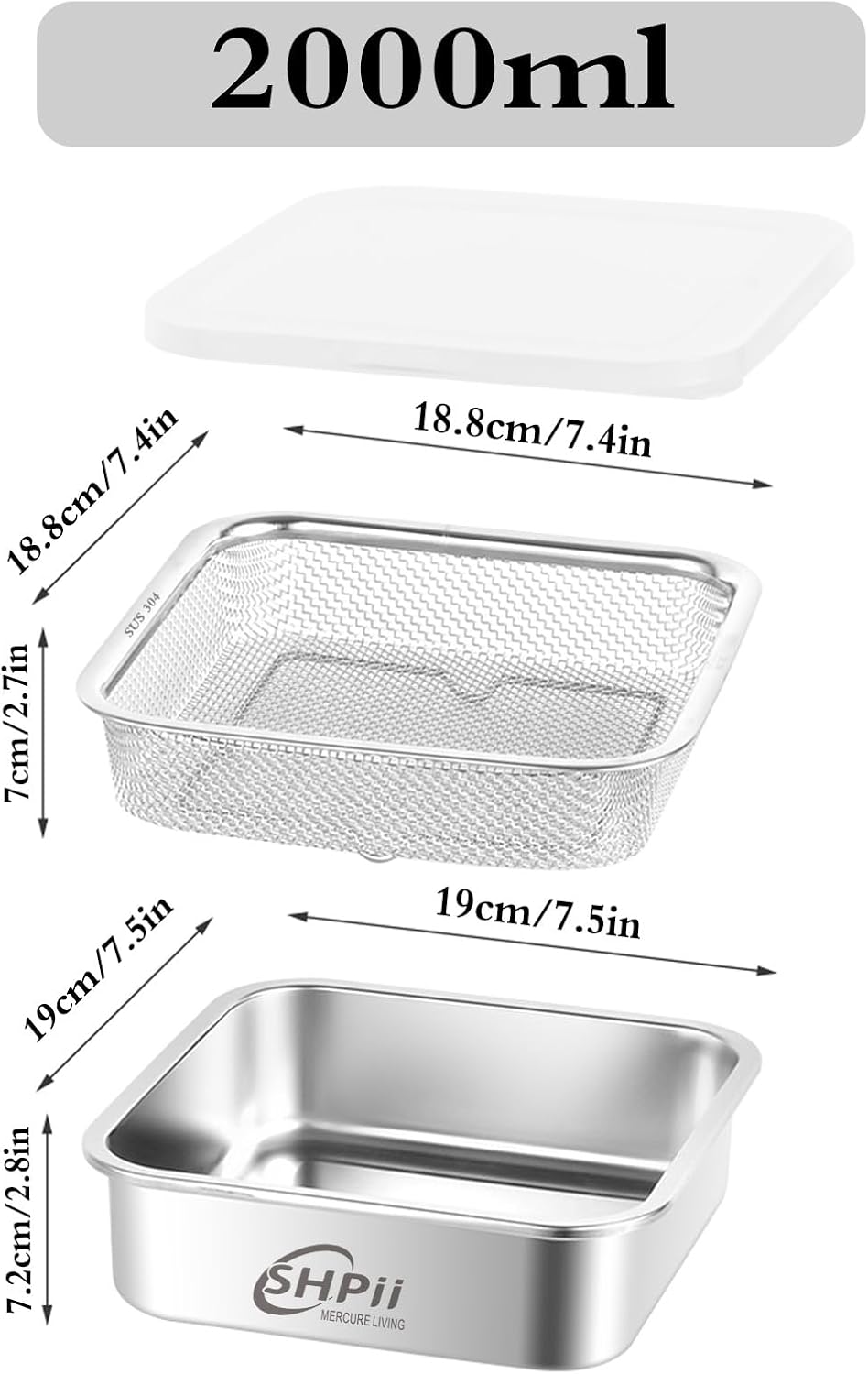 SHPii kitchen prep container with PE lid