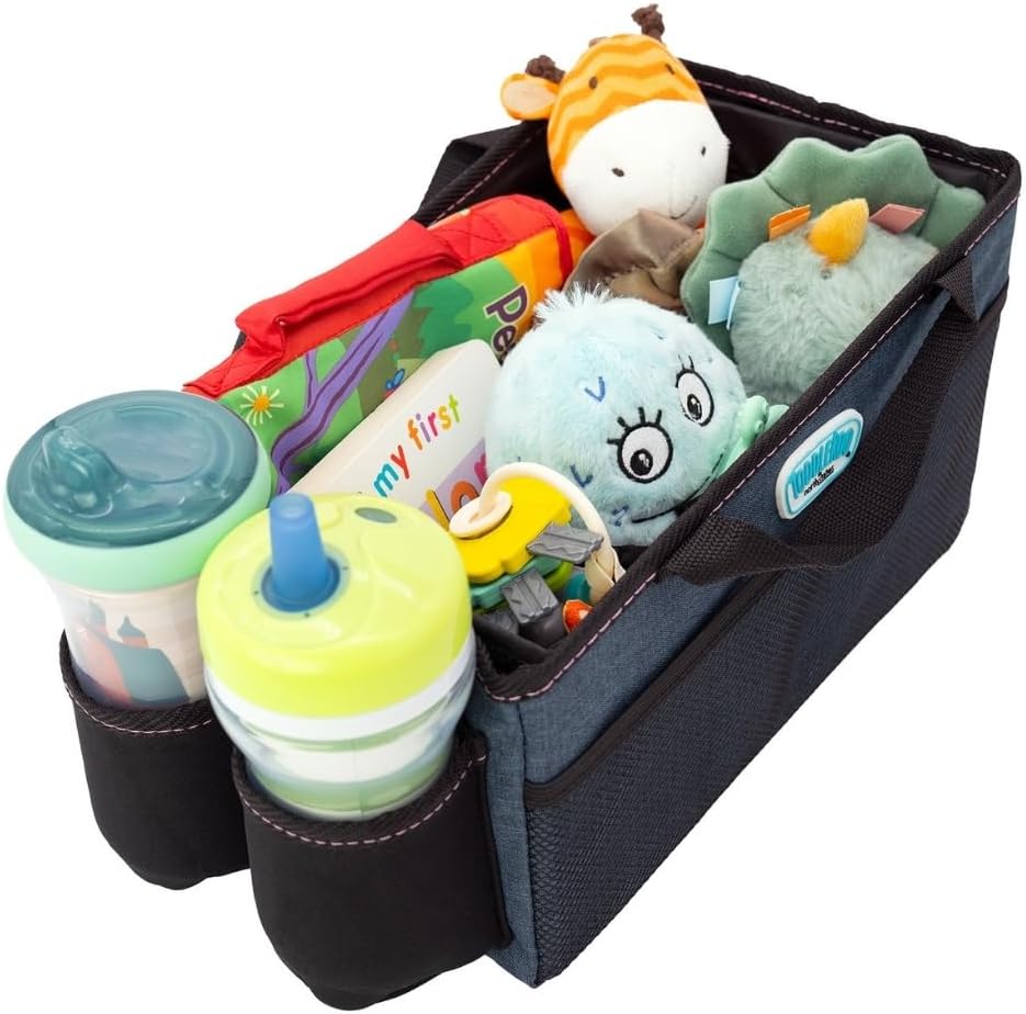 Toddleroo by North States car organizer caddy navy front view for baby travel storage