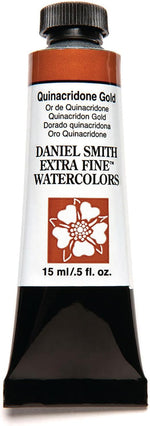 Daniel Smith Quinacridone Deep Gold tube cap and nozzle design