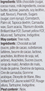 Close up view of premium milk chocolate covered peanuts in vibrant candy shells from resealable jar
