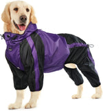 Lightweight Dog Rain Jacket, Adjustable 4-Legs Pet Poncho with Hood, Snow-Proof Dog Vest Rainwear, Rain Clothes Apparel with Leash Hole - Image 9