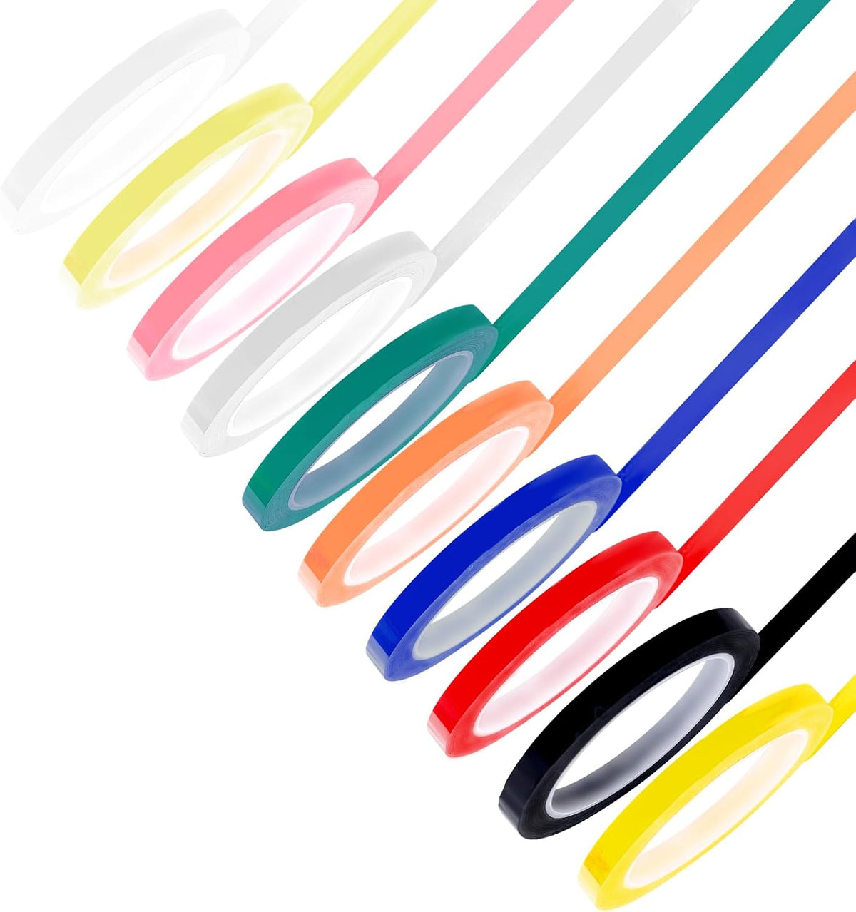 Peutier autoclave tape front view of ten colored rolls
