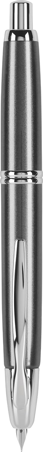 Pilot Vanishing Point Collection Retractable Fountain Pen, Gun Metal Gray with Rhodium Accents, Blue Ink, Broad Nib (60633) - Image 1