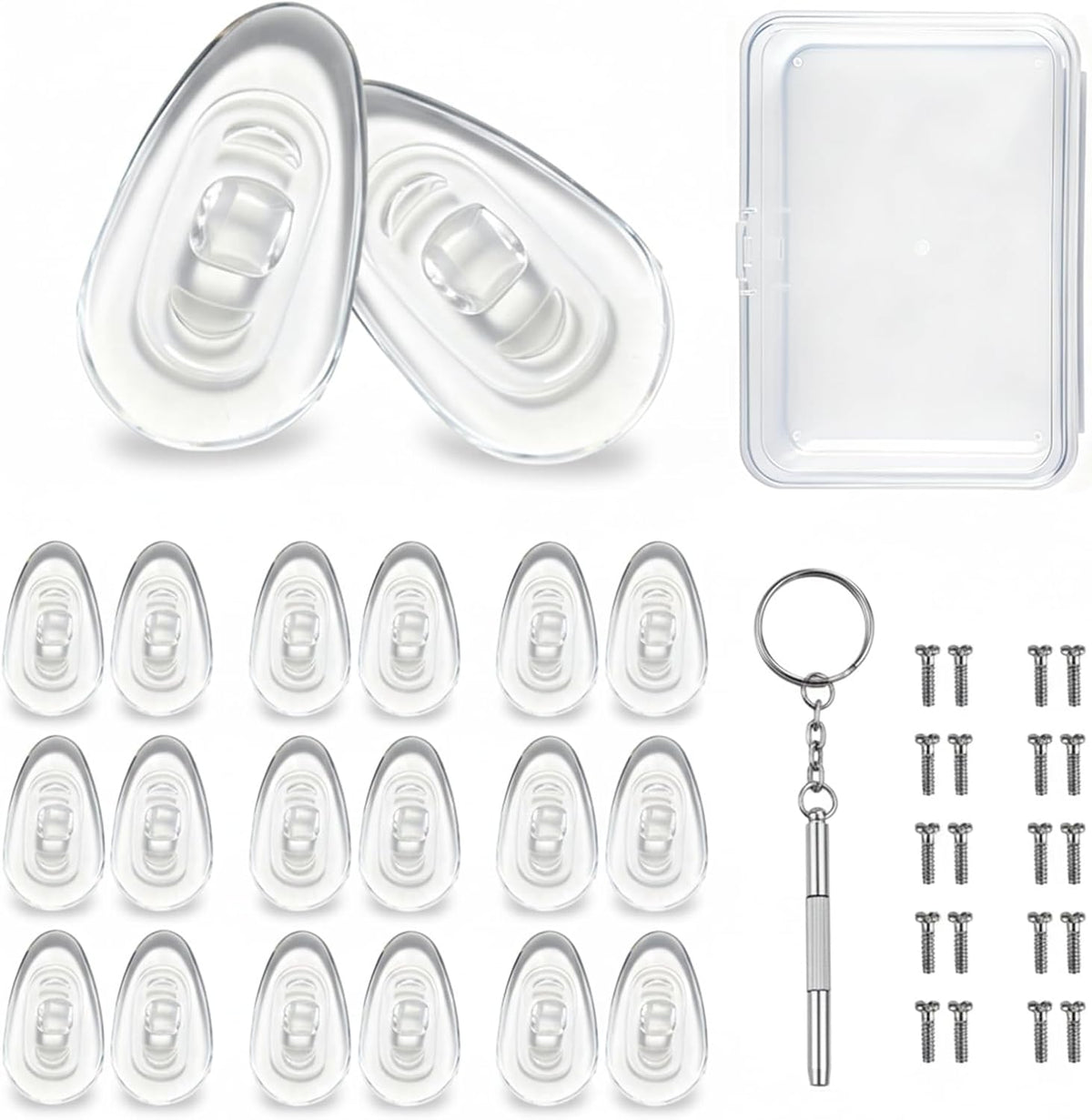 Generic Brands 10 pairs soft silicone air chamber nose pads kit with repair tools