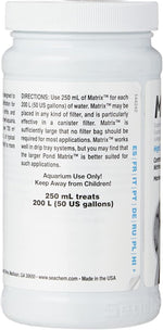Seachem Matrix 250ml container with aquarium filter media details