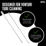 Brushtech gas grill burner maintenance brush in use