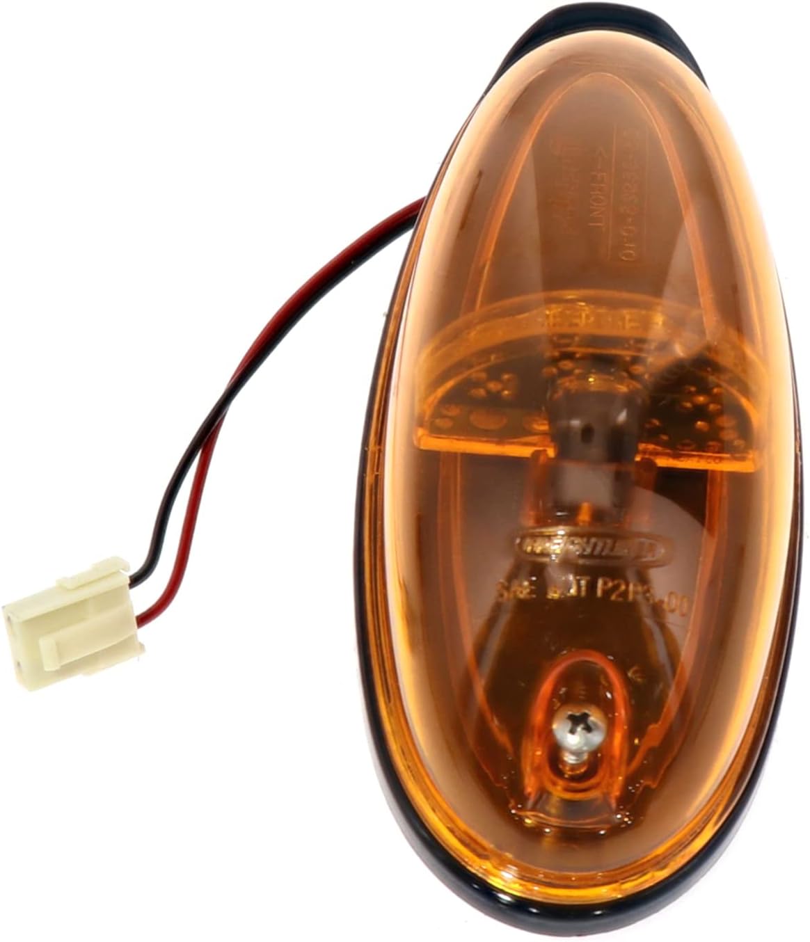 Freightliner LED marker lamp front view showcasing the amber teardrop lens for commercial trucks.