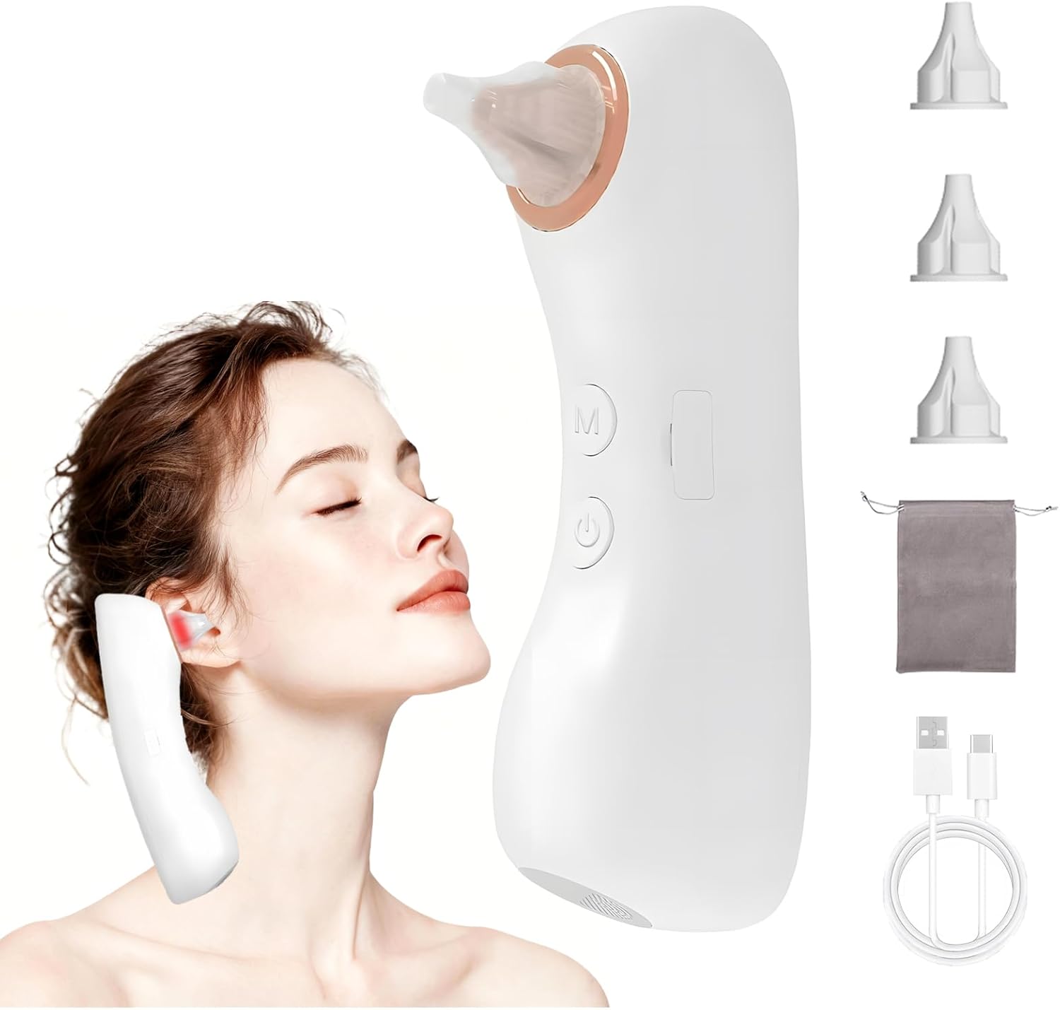 Hosioe Ear Dryer, Rechargeable Ear Water Drying Device for Swimmers, Ear Fluid Remover for Swimming, Showering, Surfing, Scuba and Hearing Aid Use - Image 1