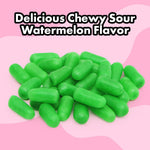 Back view of Mike and Ike Sour Watermelon candy box showing details