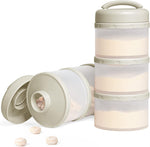 Termichy Stackable Formula Dispenser front view of warm grey two pack portable milk powder container