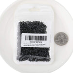 Close up view of 2mm black machine cut rhinestones