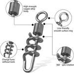 JSHANMEI corkscrew snap swivels assorted sizes layout