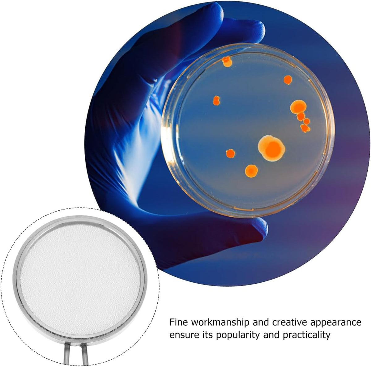 Iplusmile lab sieve resting on a clean surface