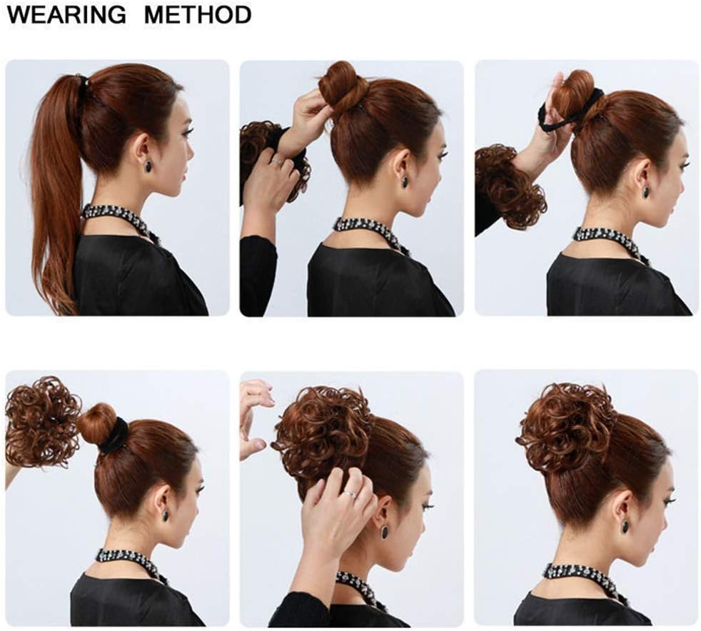 Packaged S-Noilite synthetic hair bun scrunchie ready for styling