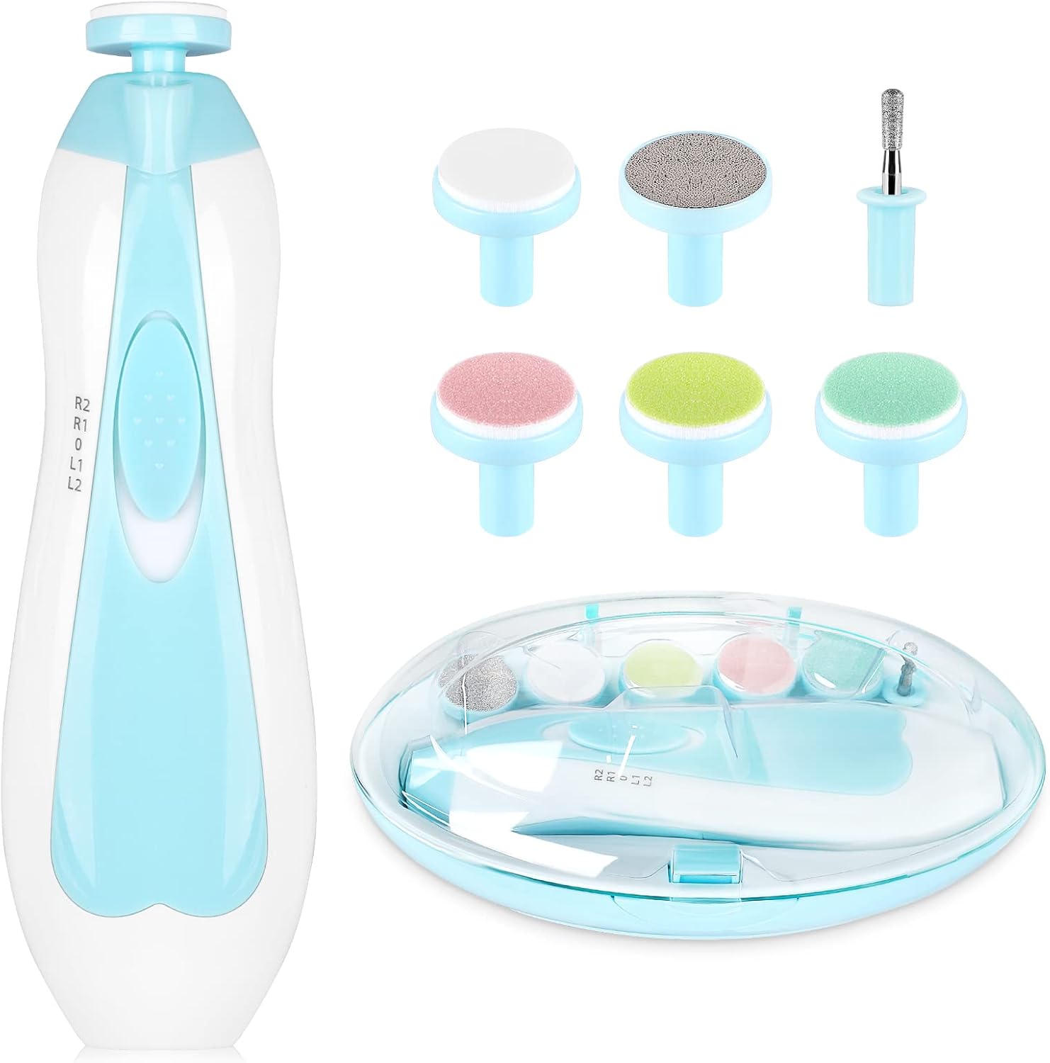 B&K electric baby nail file drill blue front view
