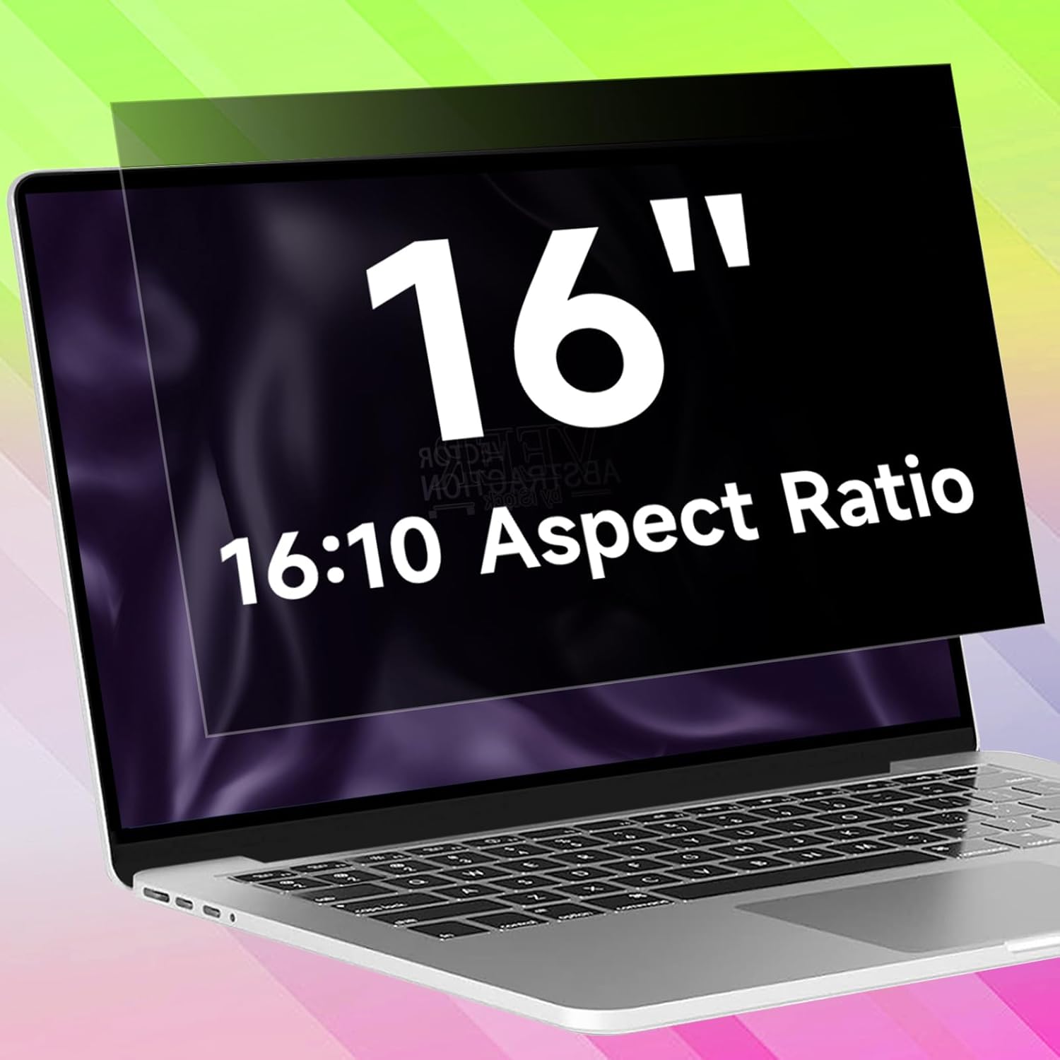 Antogoo V 16 inch laptop privacy screen filter front view showing clear display