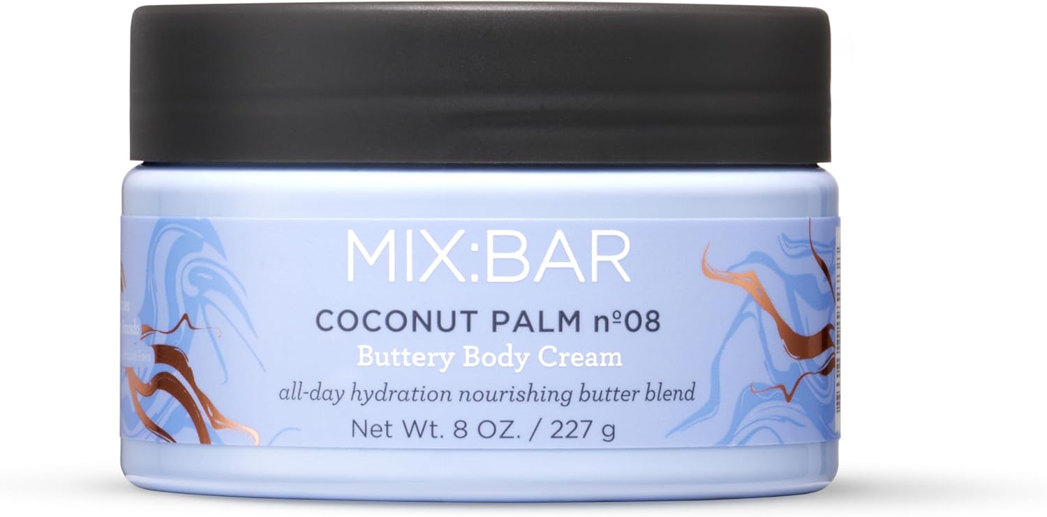MIX:BAR Coconut Palm Lightweight Body Cream front view jar