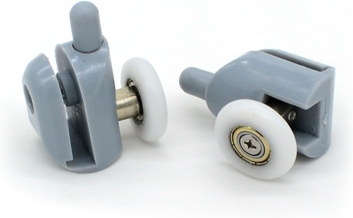Spring-loaded mechanism detail on replacement shower pulley wheels
