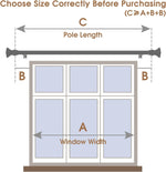 Complete YOHSUGO curtain rod hardware package laid out