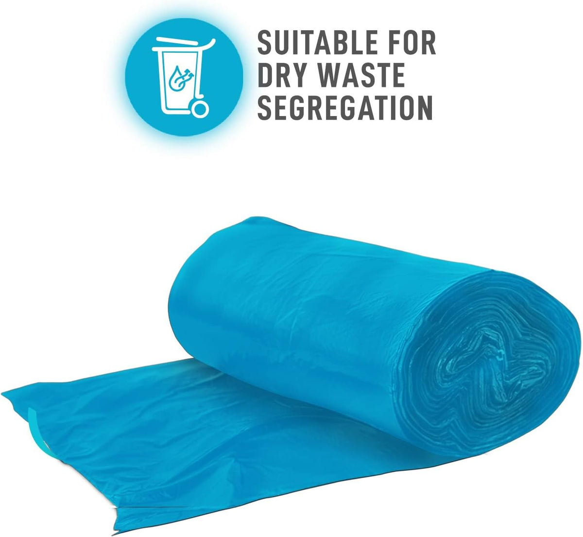 Medium size garbage bags roll with tear-off lines