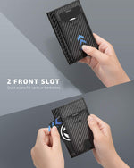 VULKIT minimalist leather wallet open card slots