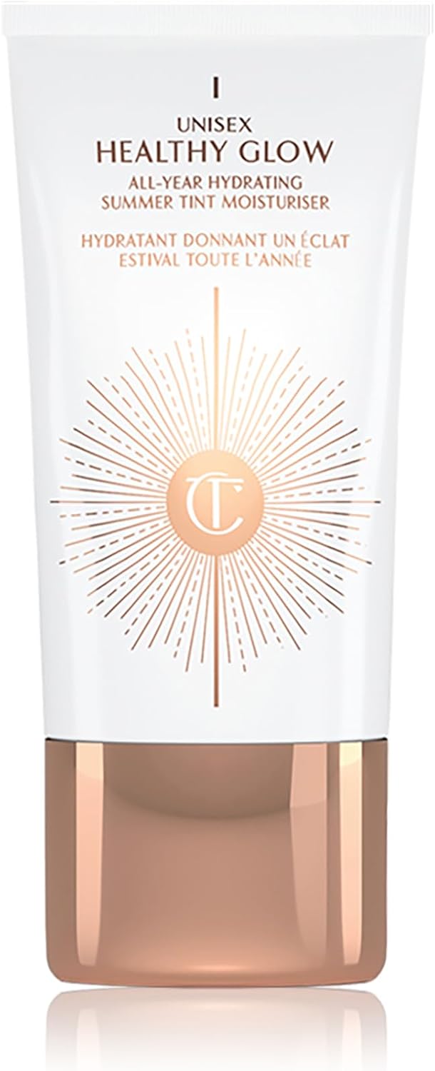 Charlotte Tilbury Unisex Healthy Glow Skin Tint - Hydrating Tinted Moisturizer Enriched with Bronzing Tan Pigments for a Natural-Looking Tan & Glowy Skin - Image 1