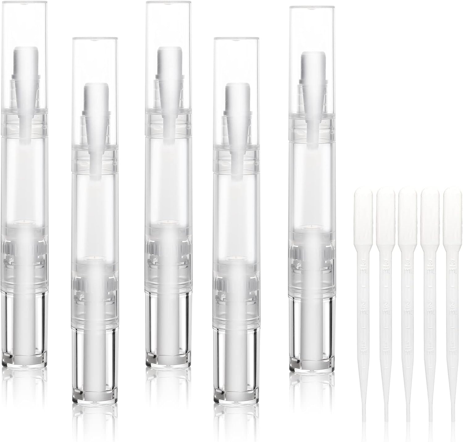 Upzigs 5 pack transparent twist pen set front view