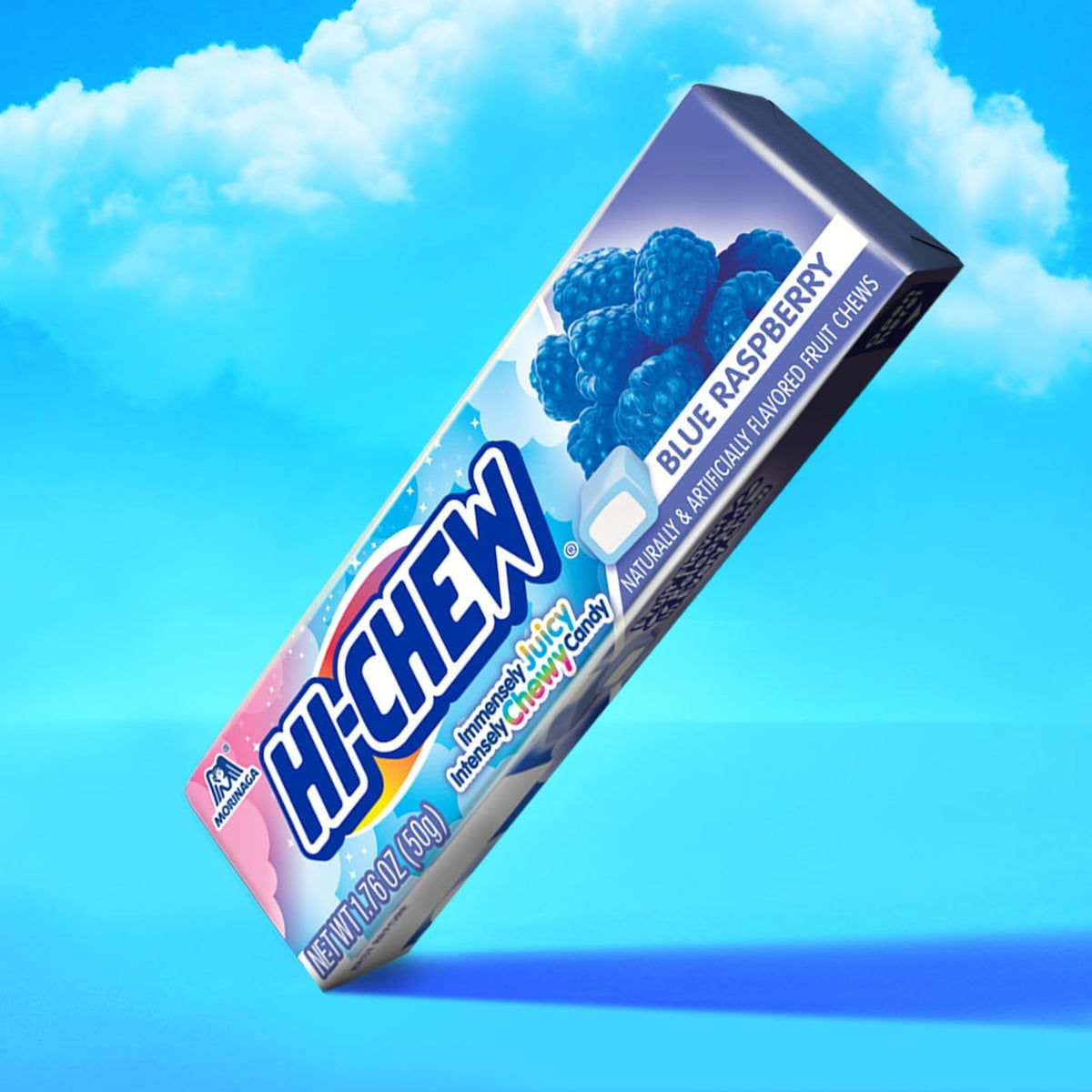 Morinaga HI-CHEW Blue Raspberry nutrition facts and ingredient list display
