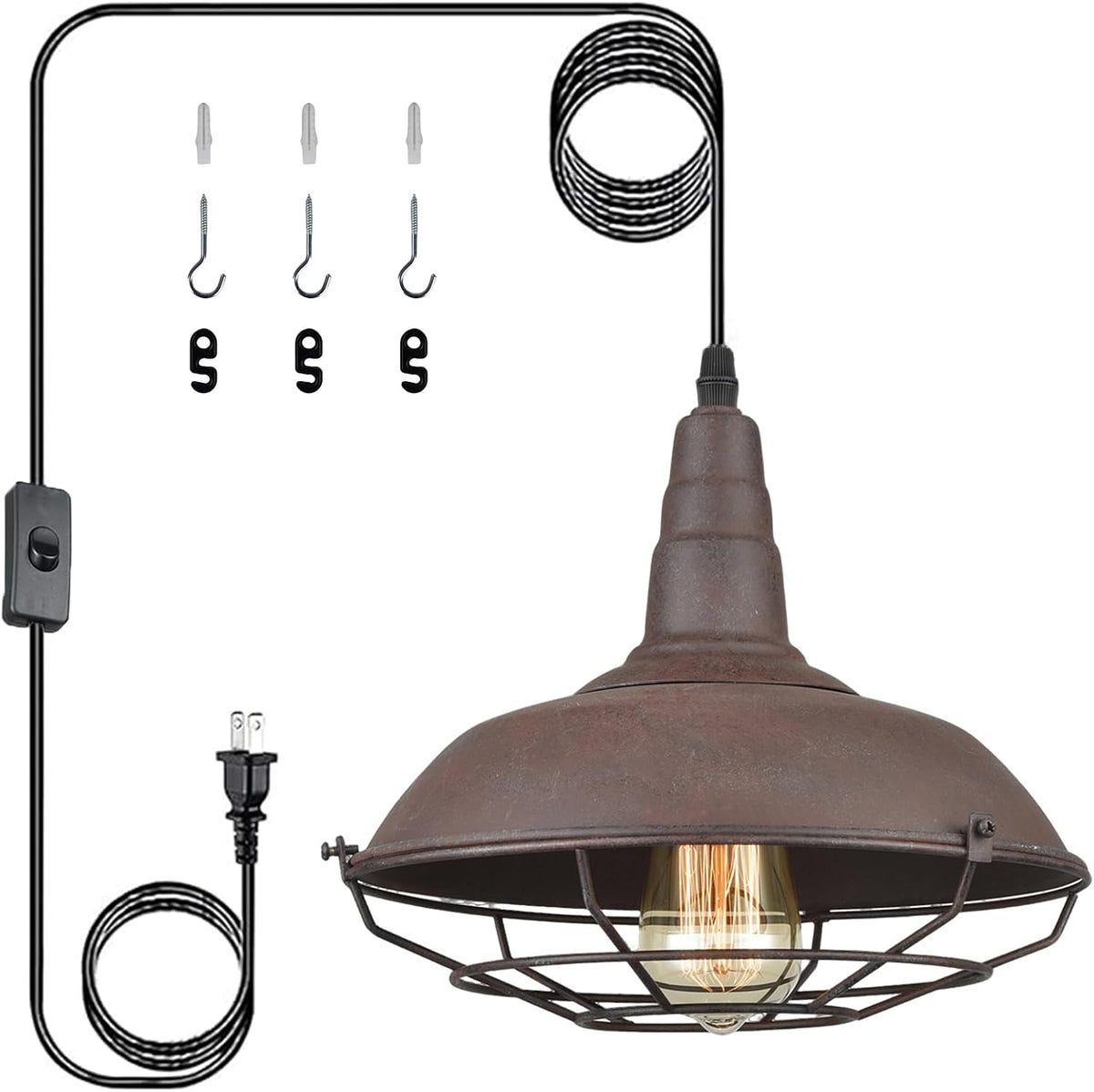 DAYCENT industrial plug-in pendant light front view