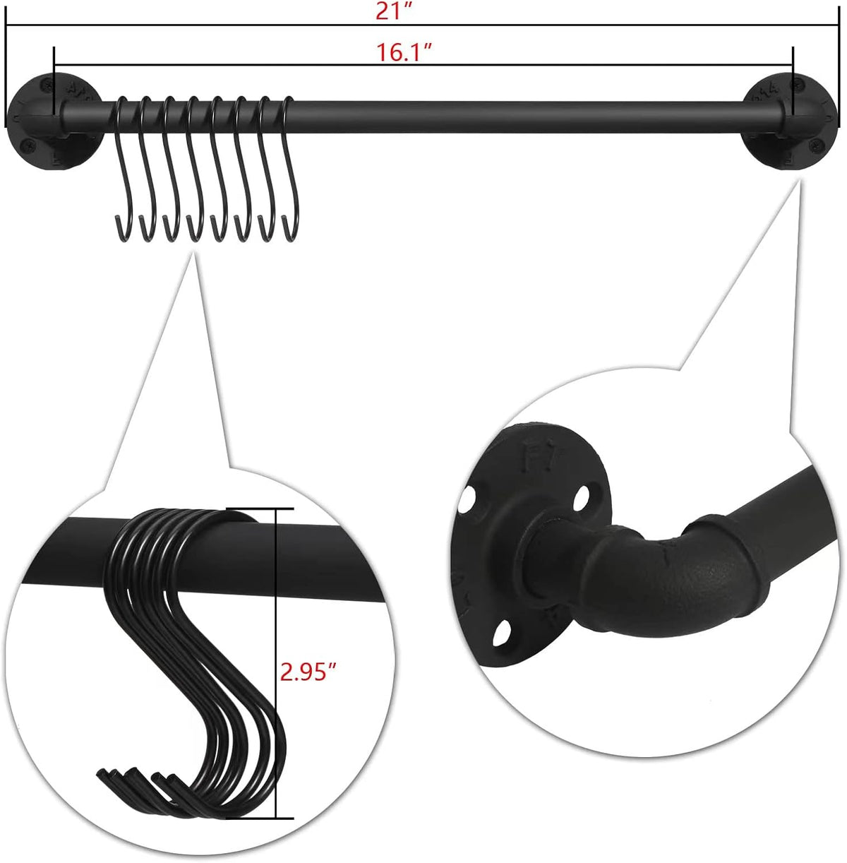 Close-up of EGASON wall mounted kitchen organizer flange and mounting hardware
