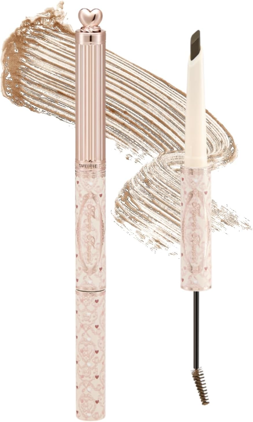Flower Knows Sweetie Bear Dual Ended Brow Gel and Pencil front view showcasing the cute heart shaped packaging.
