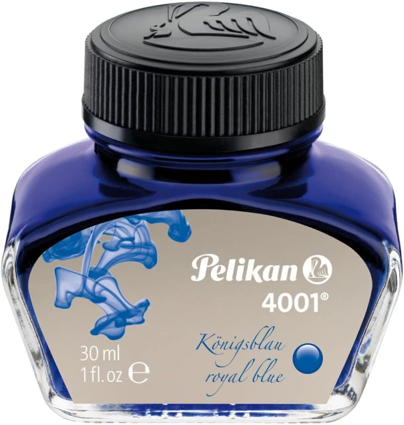 Pelikan bottled ink glass container base angle view