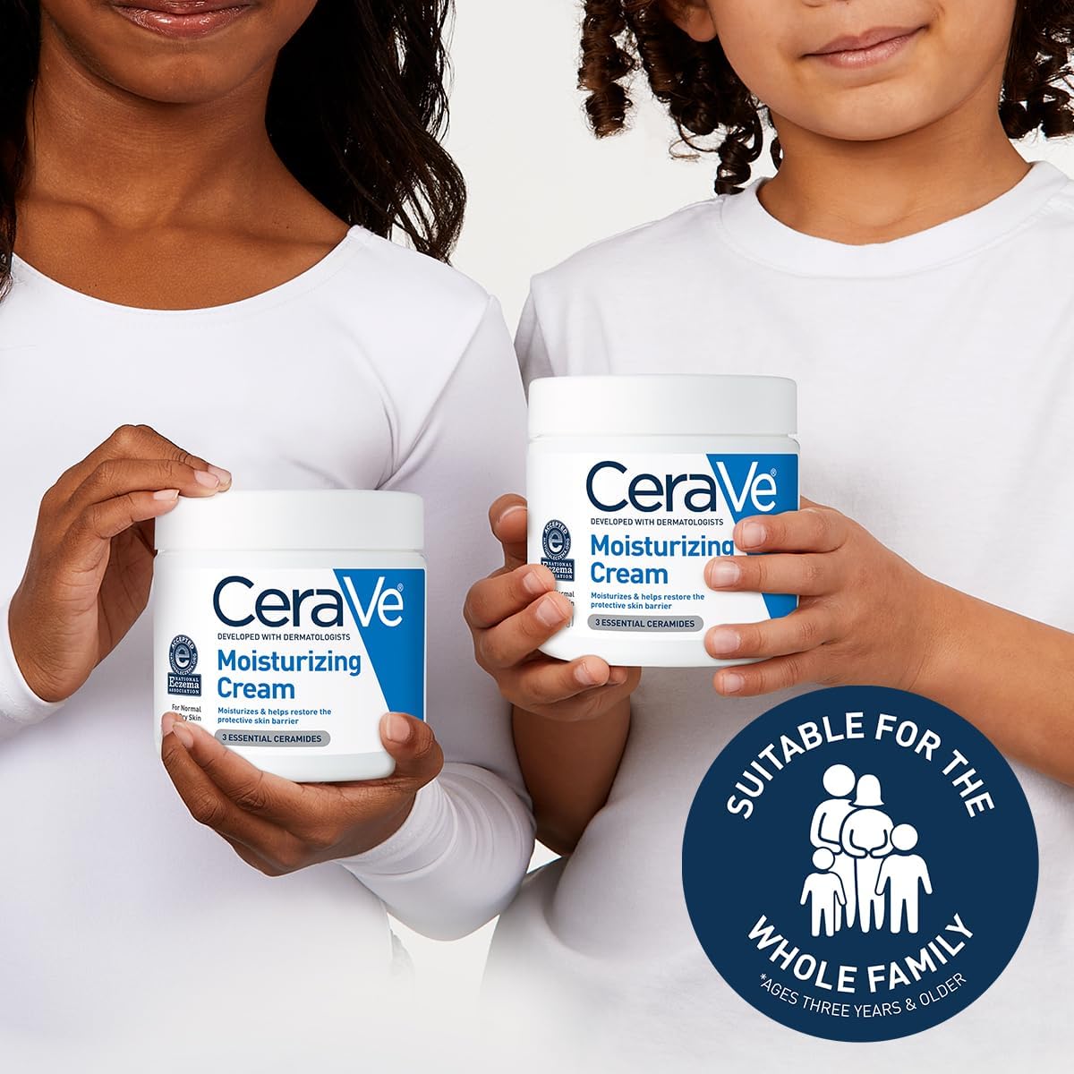 Back label showing ingredients of CeraVe moisturizing cream