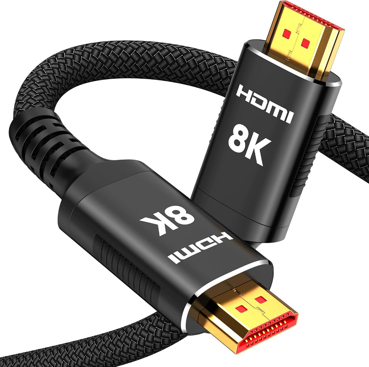 Snowkids 8K HDMI 2.1 Cable 12 ft, Non-Slip Nylon Braided, 48Gbps Ultra High-Speed HDMI Cables Cord, 10K 8K@60Hz, 4K@120Hz Compatible for TV/PS-5/X-box/Projector/Sound System & More - Image 14