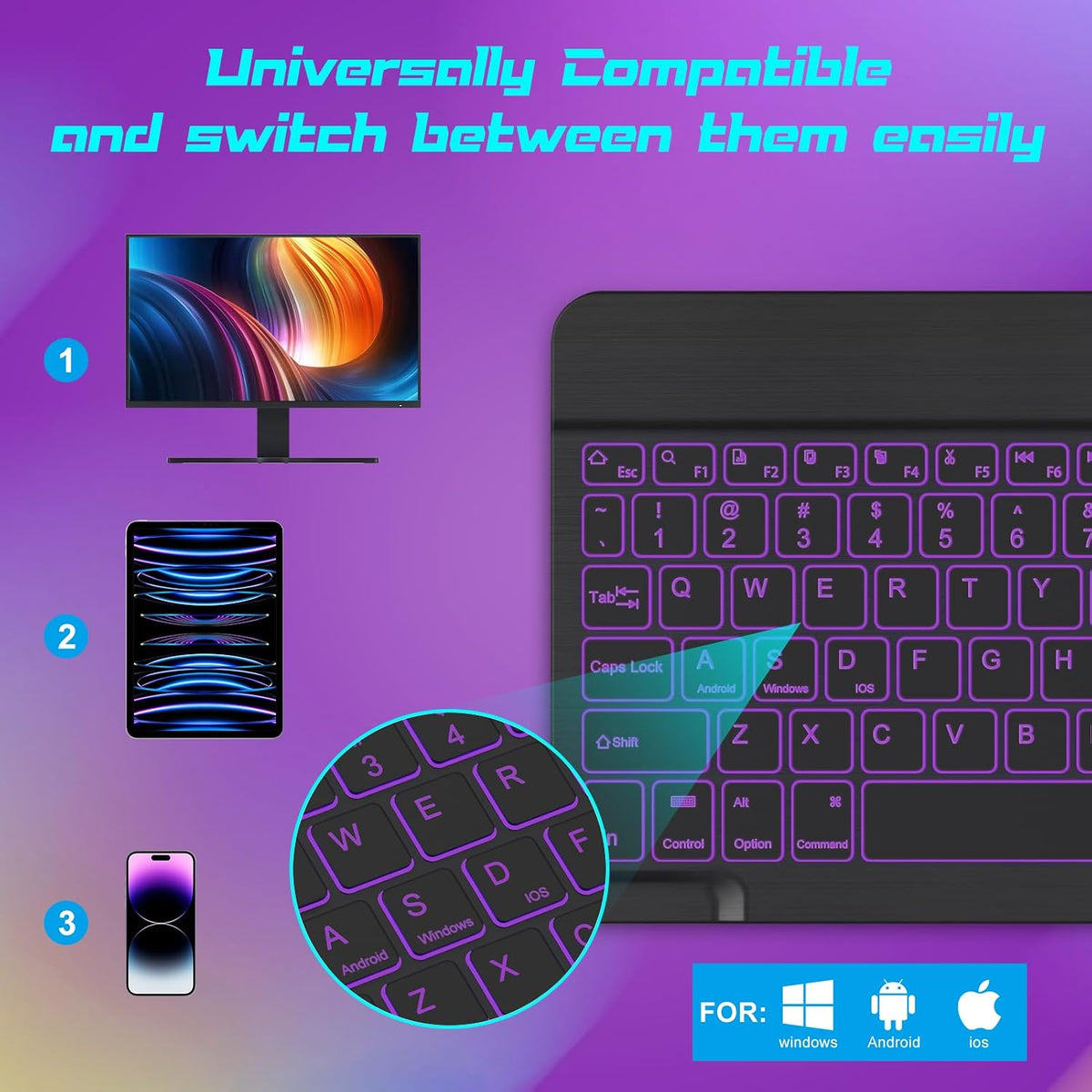 DTTO wireless keyboard paired with a tablet device