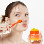 Aprilskin vegan makeup remover balm texture showing sorbet melting formula.