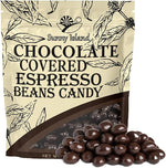 Sunny Island Dark Chocolate Covered Espresso Beans front view in bag