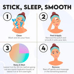 Bloomora skincare patches showing retinol and hyaluronic acid features