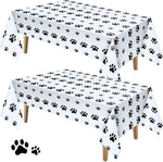 Tatuo Paw Print Tablecloth Dog Birthday Decorations Disposable Plastic Cat Paw Table Cover Puppy Themed Birthday Party Decorations for Dog Party Supplies(2 Pcs,Pink,71 x 54 Inch) - Image 11
