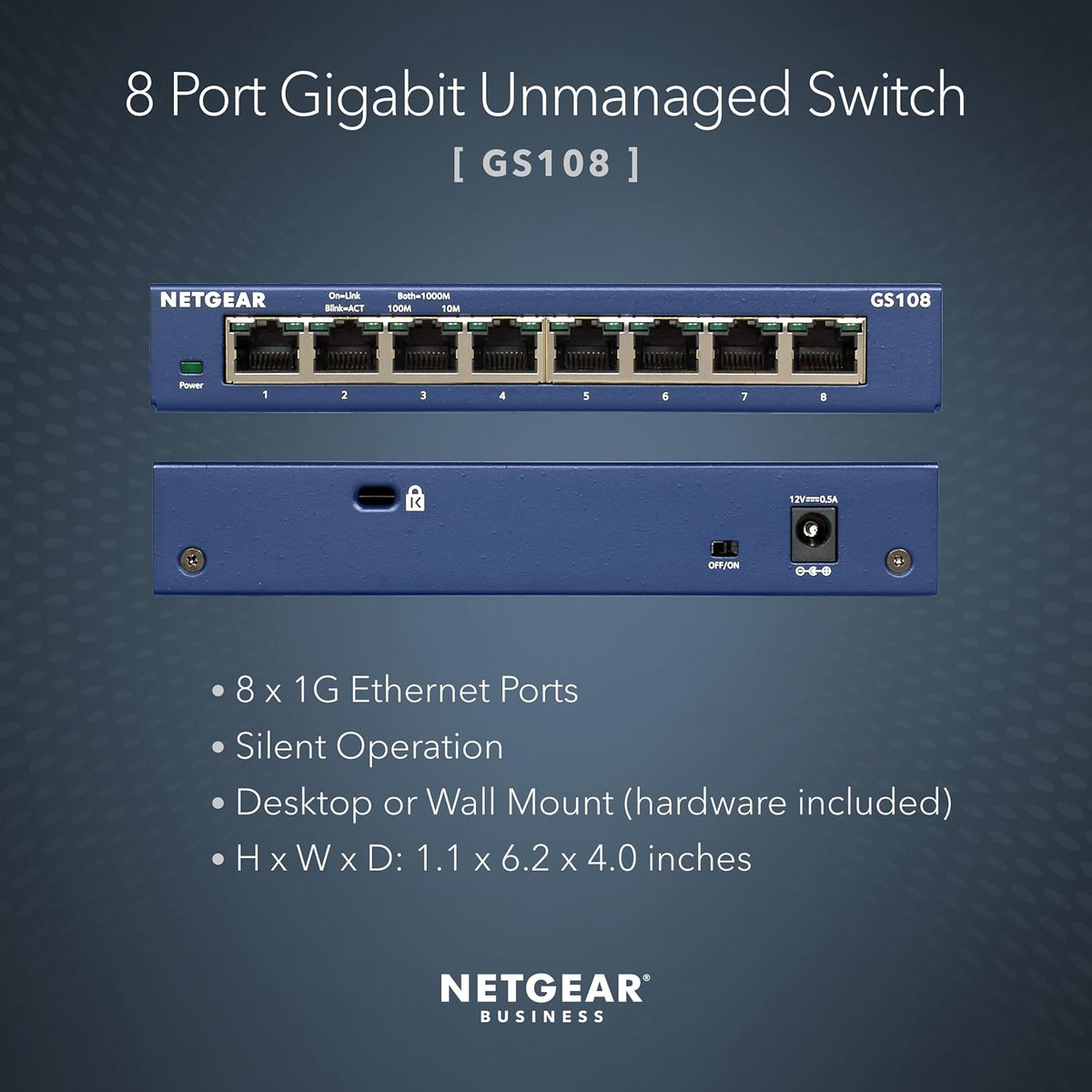 NETGEAR 8-Port Gigabit Ethernet Unmanaged Network Switch (GS108) - Image 2