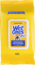 Wet Ones for Pets Deodorizing Dog Wipes with Baking Soda, Tropical Splash Scent - Multipurpose Deodorizing Pet Grooming Wipes in Resealable Canister, 50 Count - Image 12