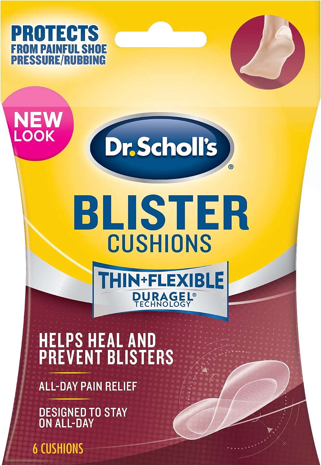 Demonstration of thin and flexible blister cushion on foot