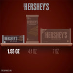 Individual 1.55 ounce Hershey's milk chocolate candy bar in its classic brown wrapper.